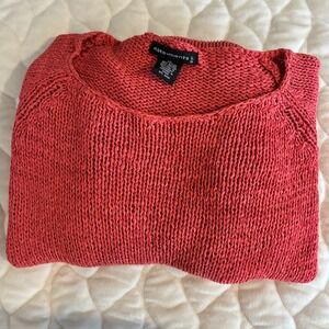 State-ments Knit Sweater Coral Red Long‎ Sleeve Pullover Casual Business- XL